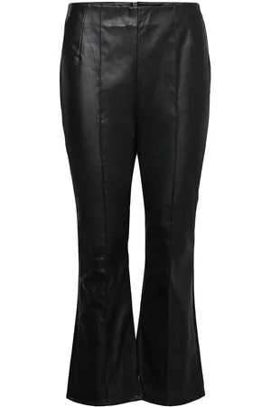 French Connection Claudia Pu Stretch Trouser Bottoms Trousers Leather Leggings-Bukser Black