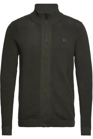 Solid Sdvalencia Ca Tops Knitwear Full Zip Jumpers Khaki Green