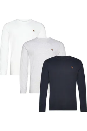 Abercrombie & Fitch Anf Mens Knits Tops T-Langærmet Skjorte Navy