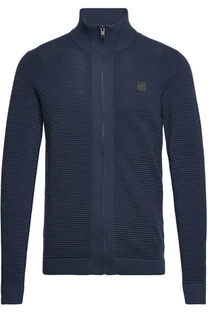 Solid Sdvalencia Ca Tops Knitwear Full Zip Jumpers Navy