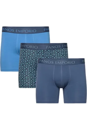 Panos Emporio 3Pk Base Bamboo Boxer Boxershorts Blue