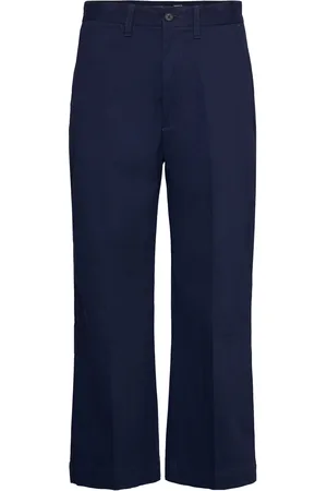 Ralph Lauren Chino Wide-Leg Pant Bottoms Trousers Wide Leg Navy