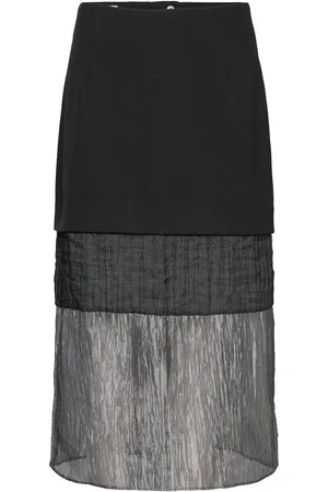Copenhagen Muse Cmtailor-Mix-Skirt Knælang Nederdel Black