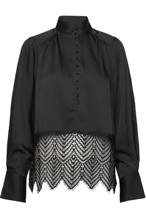 Bruuns Bazaar Cedarsbbchatrina Blouse Tops Blouses Long-sleeved Black