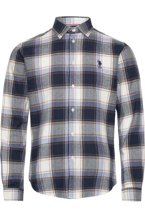 U.S. Polo Assn. Gary Reg Flannel Uspa M Shirt Tops Shirts Casual Navy