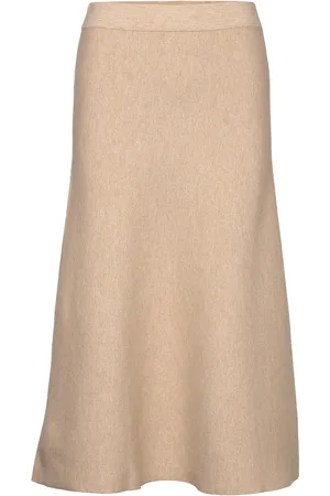 TOM TAILOR Skirt Knitted A-Shaped Knælang Nederdel Beige