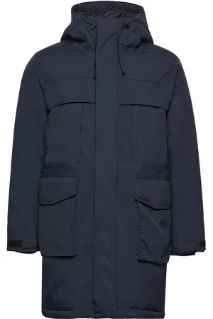 Knowledge Cotton Apparal Apex Canvas Long Padded Coat - Grs Parka Jakke Navy