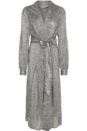 Minus Mslimea Glitter Maxi Wrap Dress Maxikjole Festkjole Silver