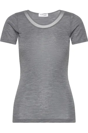 Femilet Juliana T-Shirt Short Sleeve Wool Tops T-shirts & Tops Short-sleeved Grey