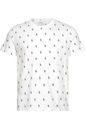 Ralph Lauren Allover Pony Cotton Jersey Sleep Shirt Tops T-Kortærmet Skjorte White