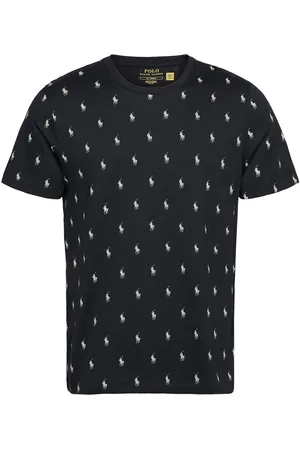 Ralph Lauren Allover Pony Cotton Jersey Sleep Shirt Tops T-Kortærmet Skjorte Black
