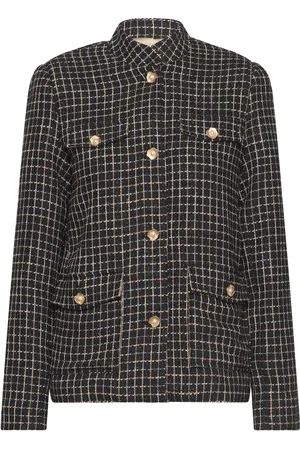 Stella Nova Checked Bouclé Jacket Designers BouclÉ Blazers Black