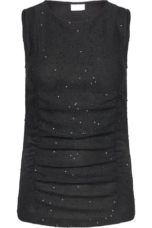 2nd Day 2Nd Zainero - Night Time Shimmer Tops Blouses Sleeveless Black