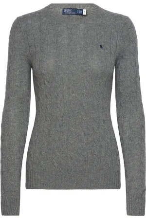 Ralph Lauren Cable-Knit Wool-Cashmere Sweater Tops Knitwear Jumpers Grey