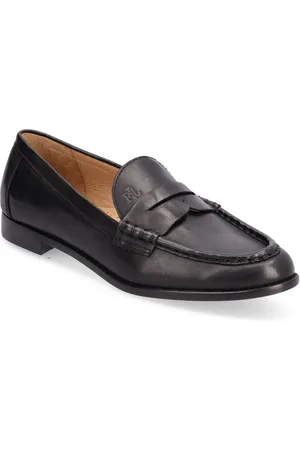 Ralph Lauren Burnished Calf-Wynnie-Fl-Lfr Loafers Flade Sko Black