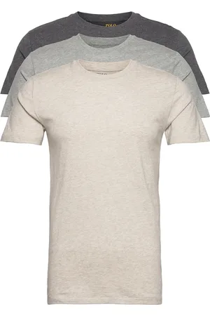 Ralph Lauren Slim Crewneck 3-Pack Tops T-Kortærmet Skjorte Cream