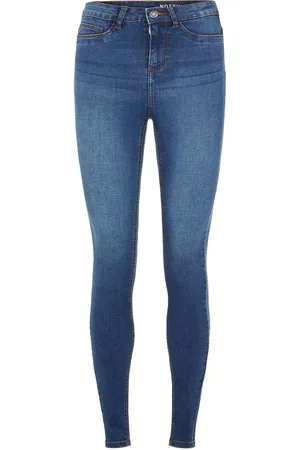 Noisy May Nmcallie Hw Skinny Blue Jeans Fwd Noos Bottoms Jeans Skinny Blue