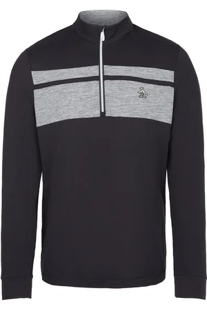 Original Penguin L/S Lightweight1/4 Zip Pullover Sport Sweatshirts & Hoodies Sweatshirts Black