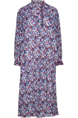 Ganni Pleated Georgette Designers Knee-length & Midi Multi/patterned