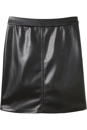 TOM TAILOR Skirt Fake Leather Kort Nederdel Black