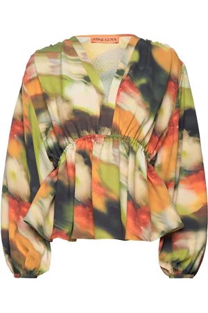 STINE GOYA Toni, 1915 Structure Stretch Designers Blouses Long-sleeved Multi/patterned
