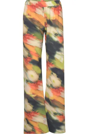 STINE GOYA Marc, 1915 Structure Stretch Designers Trousers Straight Leg Orange