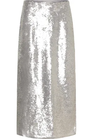 By Malina Clarisse Sequin Maxi Skirt Designers Maxi Silver