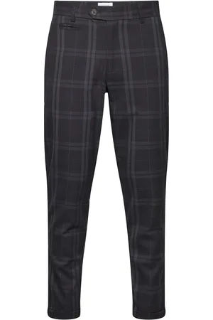 Les Deux Como Check Wool Mélange Suit Pants Bottoms Trousers Formal Brown