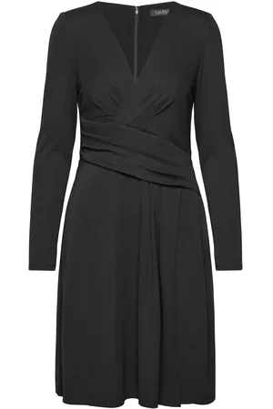 Ralph Lauren Jersey Long-Sleeve Dress Kort Kjole Black