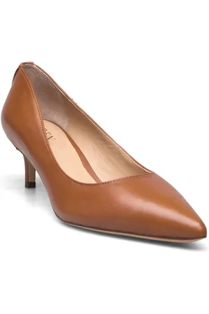 Ralph Lauren Adrienne Leather Pump Shoes Heels Pumps Classic Brown