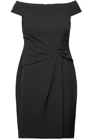 Ralph Lauren Crepe Off-The-Shoulder Cocktail Dress Kort Kjole Black