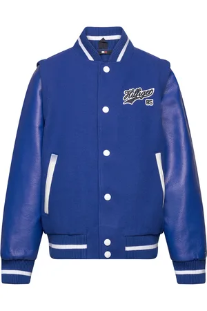 Tommy Hilfiger Script Zip Off Sleeves Bomber Bomberjakke Blue