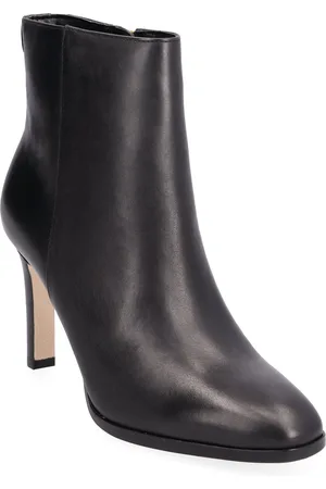 Ralph Lauren Dylann Burnished Leather Bootie Shoes Boots Ankle Boots Ankle Boots With Heel Black