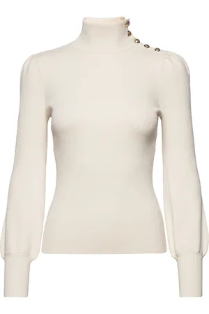 Ralph Lauren Cotton Modal-Ls Mn Top Tops Knitwear Turtleneck Cream