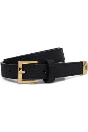 Ralph Lauren Pebbled Leather-Lrl Cap 20-Blt-Sny Bælte Black