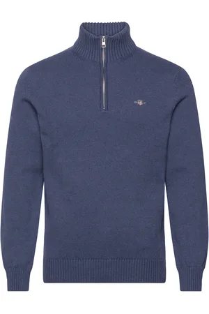 GANT Casual Cotton Halfzip Tops Knitwear Half Zip Jumpers Navy