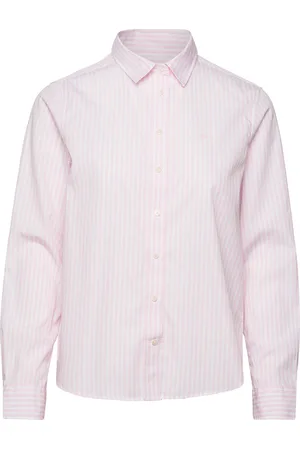 GANT Reg Poplin Striped Shirt Tops Shirts Long-sleeved Pink