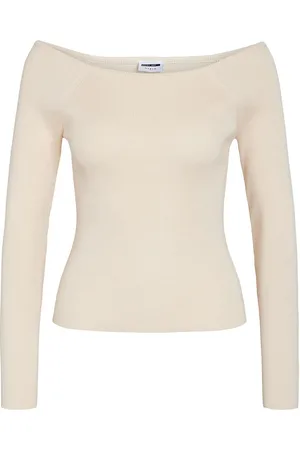 Noisy May Nmjaz Ls Offshoulder Knit Top Fwd Lab 2 Tops Knitwear Jumpers Cream