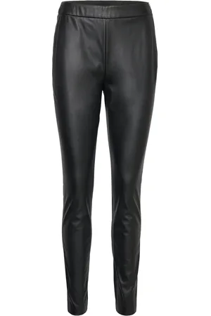 HUGO BOSS C_Taslimah Bottoms Trousers Leather Leggings-Bukser Black