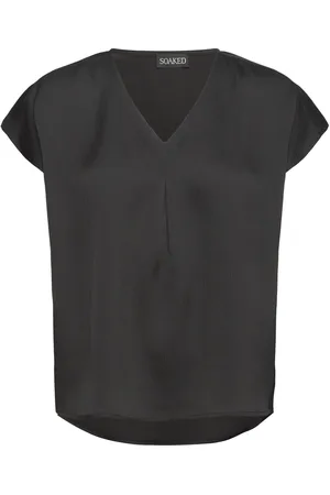 Soaked in Luxury Slioana Marija Top Tops Blouses Short-sleeved Black