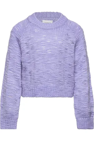 NAME IT Nkftiksen Ls Short Knit Tops Knitwear Pullovers Blue