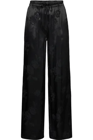 Holzweiler Pom Jaquard Trousers Designers Trousers Wide Leg Black