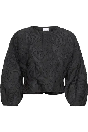 DAY Birger et Mikkelsen Wyatt - Abstract Texture Tops Blouses Long-sleeved Black