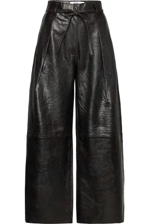 DAY Birger et Mikkelsen Ricardo - Sleek Leather Bottoms Trousers Leather Leggings-Bukser Black