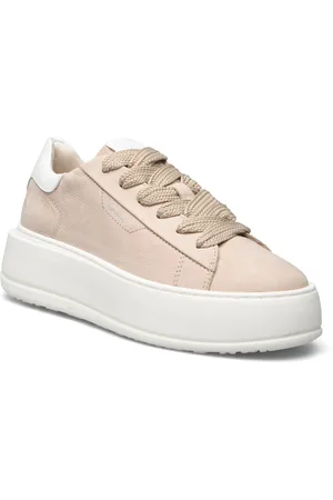 Tamaris Women Lace-Up Snøresko Flade Beige