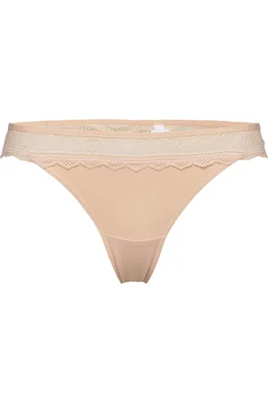 Chantelle Floral Touch Tanga Designers Panties Thong Beige