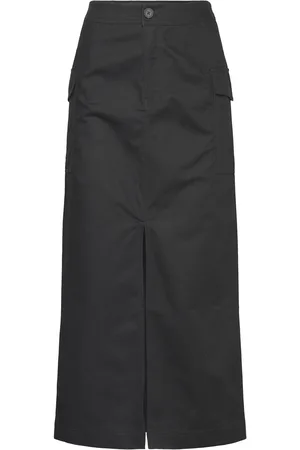 Lindex Skirt Selma Knælang Nederdel Black