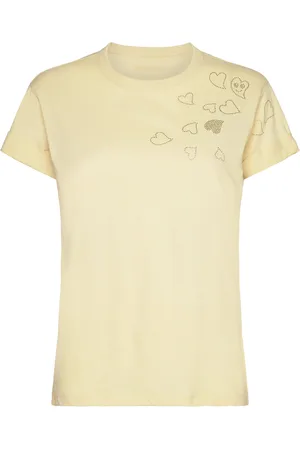Zadig & Voltaire Anya Pcl Rain Strass Designers T-shirts & Tops Short-sleeved Yellow