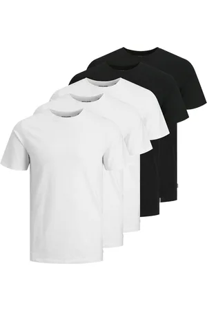 JACK & JONES Jjeorganic Basic Tee Ss O-Ne 5Pk Mp Noos Tops T-Kortærmet Skjorte Black Jack & J S