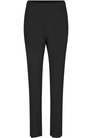 Second Female Fique Zip Trousers Bottoms Trousers Straight Leg Black
